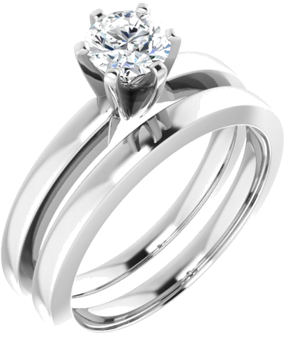 Sužadėtuvių Žiedas „Solitaire“ 14k white gold Round 5.2mm (6)
