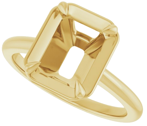 Sužadėtuvių Žiedas „Claw-Prong Solitaire Bezel-Style“ 14k yellow gold Emerald 9mm x 7mm (5)