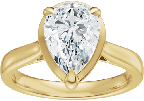Sužadėtuvių Žiedas „Claw-Prong Solitaire Bezel-Style“ 14k yellow gold Pear 10mm x 7mm (3)