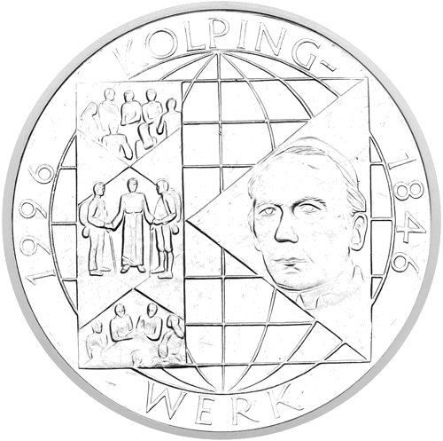10 марки Kolpingwerk 1996 Германия сребърна монета (1)