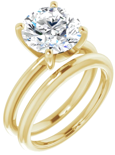 Sužadėtuvių Žiedas „Solitaire“ 585 Geltonojo Aukso Round 9.4mm (6)