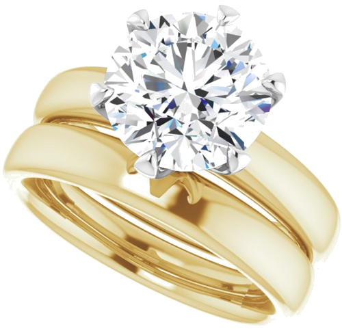 14K Yellow White 9.4 mm Round Engagement Ring Mounting (10)