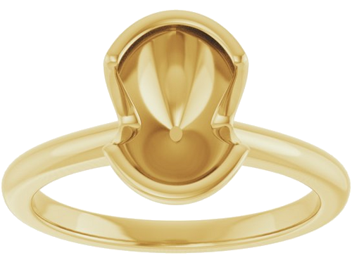 Sužadėtuvių Žiedas „Half-Bezel“ 14k yellow gold Oval 9mm x 7mm (3)