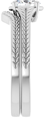 Sužadėtuvių Žiedas „Solitaire“ 10k white gold Oval 6mm x 4mm (9)