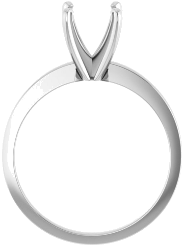 14K White 7.3-7.7 mm Round 4-Prong Solitaire Ring Mounting (2)