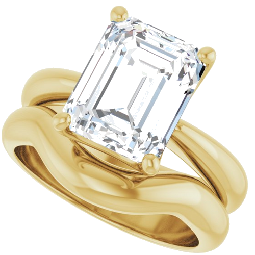 Sužadėtuvių Žiedas „Solitaire Crown-Inspired“ 14k yellow gold Emerald 10mm x 8mm (10)
