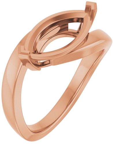 Sužadėtuvių Žiedas „Solitaire Bypass“ 14k rose gold Marquise 12.5mm x 6.5mm (1)