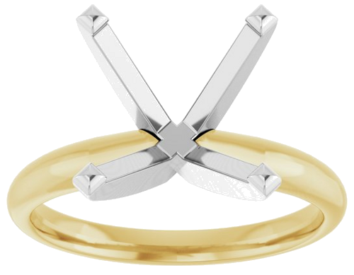 Sužadėtuvių Žiedas „Solitaire“ 14k yellow/white gold Square 8mm (3)