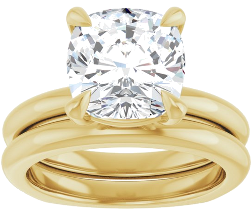 Sužadėtuvių Žiedas „Claw-Prong Euro Shank“ 18k yellow gold Cushion 9mm (8)