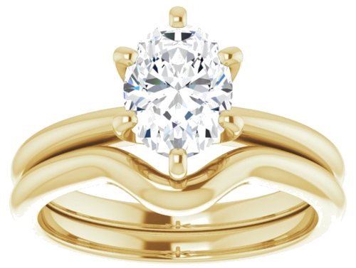 Sužadėtuvių Žiedas „Solitaire“ 585 Geltonojo Aukso Oval 8mm x 6mm (8)