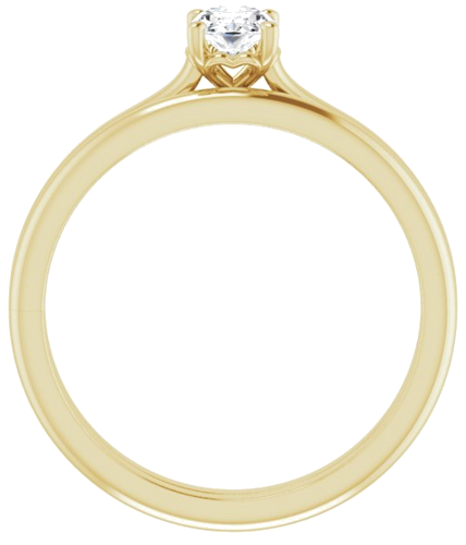 Sužadėtuvių Žiedas „Solitaire“ 585 Geltonojo Aukso Oval 6mm x 4mm (7)