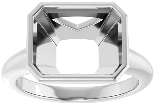 Sužadėtuvių Žiedas „Bezel-Set Solitaire“ 14k white gold Emerald 11mm x 9mm (3)