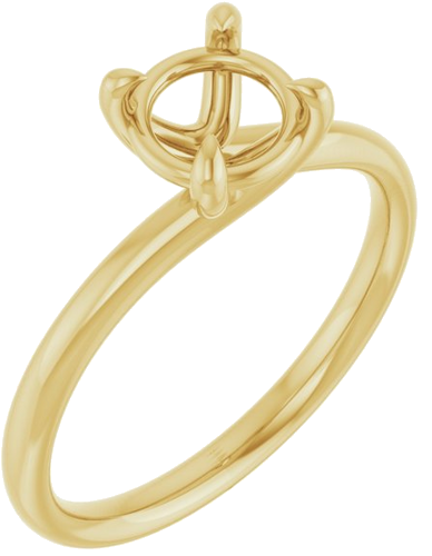 Sužadėtuvių Žiedas „Solitaire“ 585 Geltonojo Aukso Round 6.5mm (1)