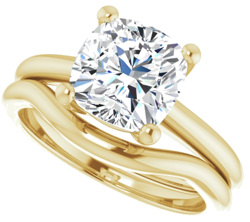 Sužadėtuvių Žiedas „V-End Prong“ 14k yellow gold Cushion 8mm (10)