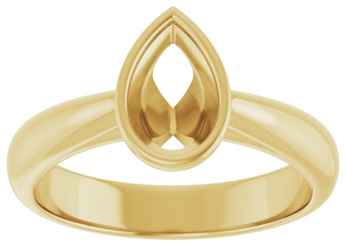 Sužadėtuvių Žiedas „Bezel-Set Solitaire“ 14k yellow gold Pear 8mm x 5mm (3)