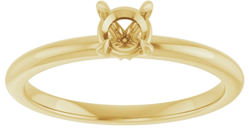 10K Yellow 4.4 mm Round Solitaire Engagement Ring Mounting (3)