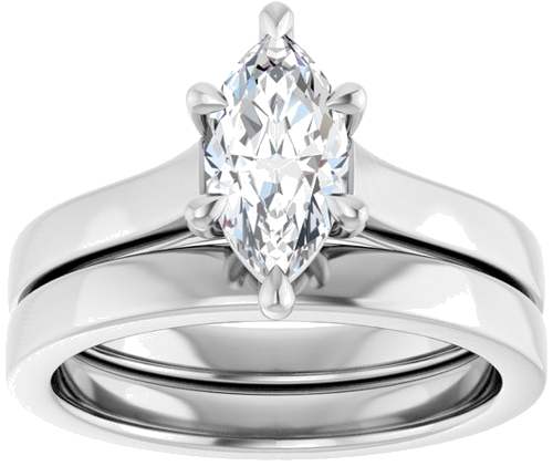 Sužadėtuvių Žiedas „Claw-Prong“ 14k white gold Marquise 9.5mm x 5mm (8)