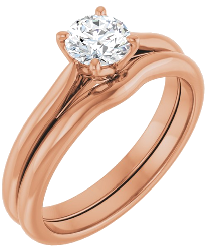 14K Rose  5.2 mm Round Solitaire Engagement Ring Mounting (6)