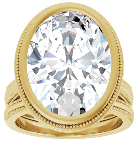 Sužadėtuvių Žiedas „Bezel-Set Solitaire“ 14k yellow gold Oval 16mm x 12mm (8)