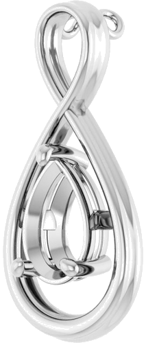 Pakabukas „Infinity-Inspired Solitaire“ 925 Sidabro Pear 10mm x 7mm (2)