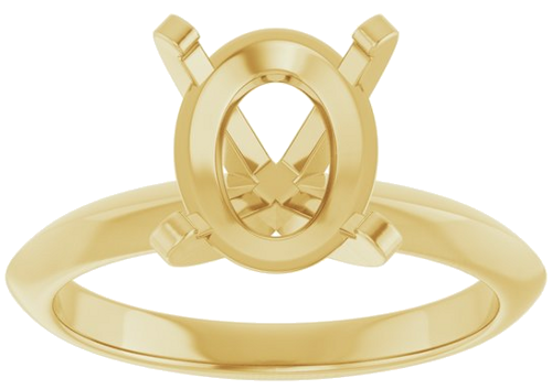 Sužadėtuvių Žiedas „Knife-Edge“ 14k yellow gold Oval 10mm x 8mm (3)