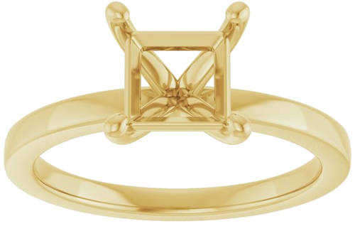 Sužadėtuvių Žiedas „Solitaire“ 14k yellow gold Square 6mm (3)