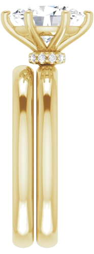 Sužadėtuvių Žiedas „Accented“ 14k yellow gold Oval 9mm x 7mm (9)