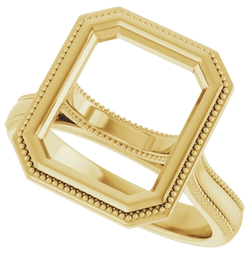 Sužadėtuvių Žiedas „Bezel-Set Solitaire“ 10k yellow gold Emerald 11mm x 9mm (5)