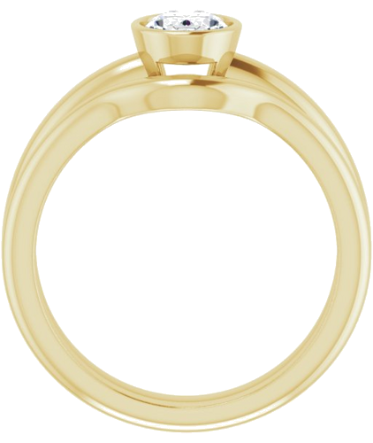 Sužadėtuvių Žiedas „Bezel-Set Solitaire“ 14k yellow gold Oval 7mm x 5mm (7)