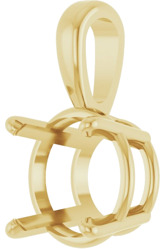 14K Yellow 9 mm Round 4-Prong Pendant Mounting (2)