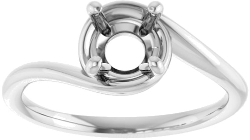 Sužadėtuvių Žiedas „Solitaire“ 585 Baltojo Aukso Round 6.5mm (3)