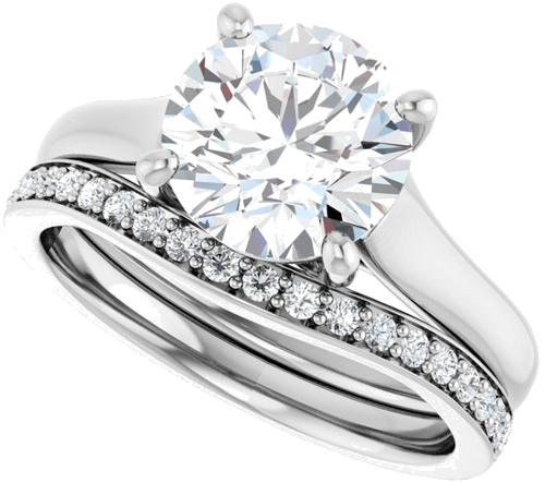 14K White 8.2 mm Round Solitaire Engagement Ring Mounting (10)