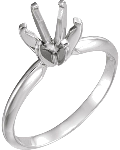 Sužadėtuvių Žiedas „Pre-Notched Solitaire“ 585 Baltojo Aukso Round 6.6mm x 7.2mm (1)