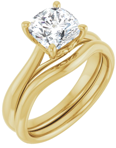 Sužadėtuvių Žiedas „Solitaire“ 18k yellow gold Cushion 7mm (6)