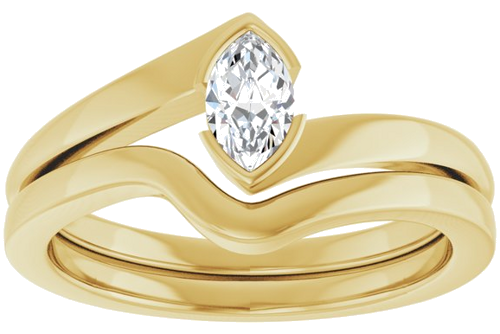 Sužadėtuvių Žiedas „Half-Bezel Solitaire“ 14k yellow gold Marquise 6mm x 3.5mm (8)