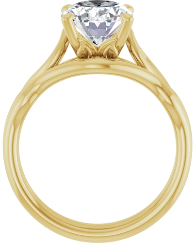 Sužadėtuvių Žiedas „Solitaire Sculptural“ 14k yellow gold Oval 10mm x 8mm (7)