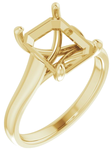 14K Yellow 10x8 mm Emerald Solitaire Engagement Ring Mounting (1)