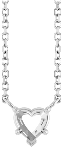 Sterling Silver 5 mm Heart Solitaire 18  Necklace (1)