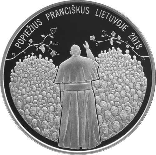 Popiežiaus Pranciškus Lietuvoje 2018 sidabrinis medalis (1)