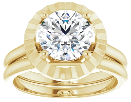 Sužadėtuvių Žiedas „Solitaire Geometric“ 14k yellow gold Round 8mm (8)