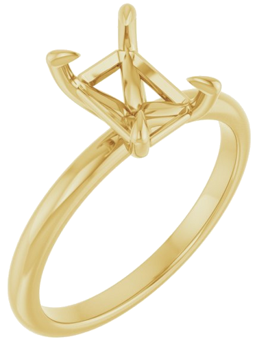 Sužadėtuvių Žiedas „Solitaire“ 750 Geltonojo Aukso Emerald 8mm x 6mm (1)