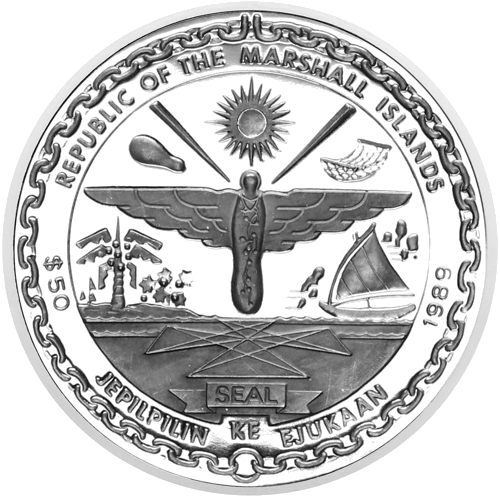 1 oz First American Space Walk Marshall Islands 1989 Silver Coin (2)