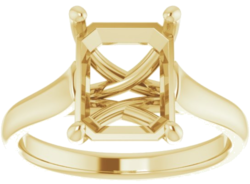 Sužadėtuvių Žiedas „Solitaire“ 585 Geltonojo Aukso Emerald 10mm x 8mm (3)