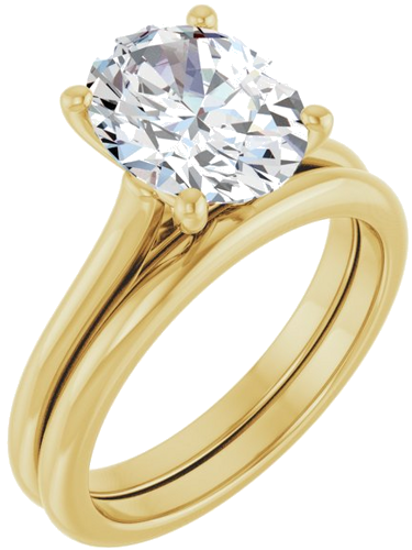 18K Yellow 10x8 mm Oval Solitaire Engagement Ring Mounting (6)