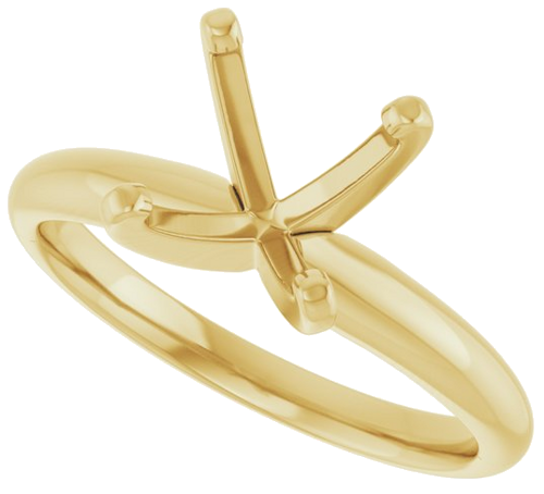 14K Yellow 7.8-8.6 mm Round 4-Prong Solitaire Ring Mounting (5)