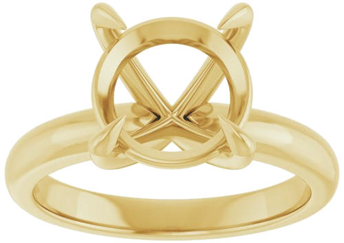 14K Yellow 10 mm Round Solitaire Engagement Ring Mounting (3)