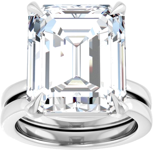Sužadėtuvių Žiedas „Claw-Prong“ 14k white gold Emerald 14mm x 12mm (8)