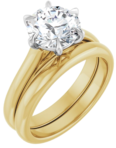 Sužadėtuvių Žiedas „Claw-Prong“ 18k yellow/white gold Round 8.2mm (6)