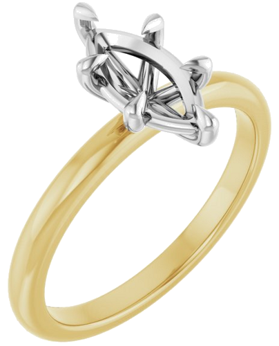 Sužadėtuvių Žiedas „Claw-Prong“ 14k yellow/white gold Marquise 10mm x 5mm (1)