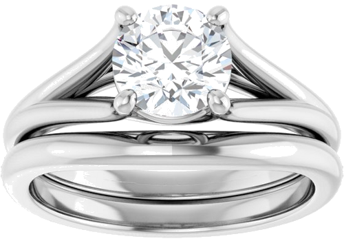 14K White 6.5 mm Round Solitaire Engagement Ring Mounting (8)